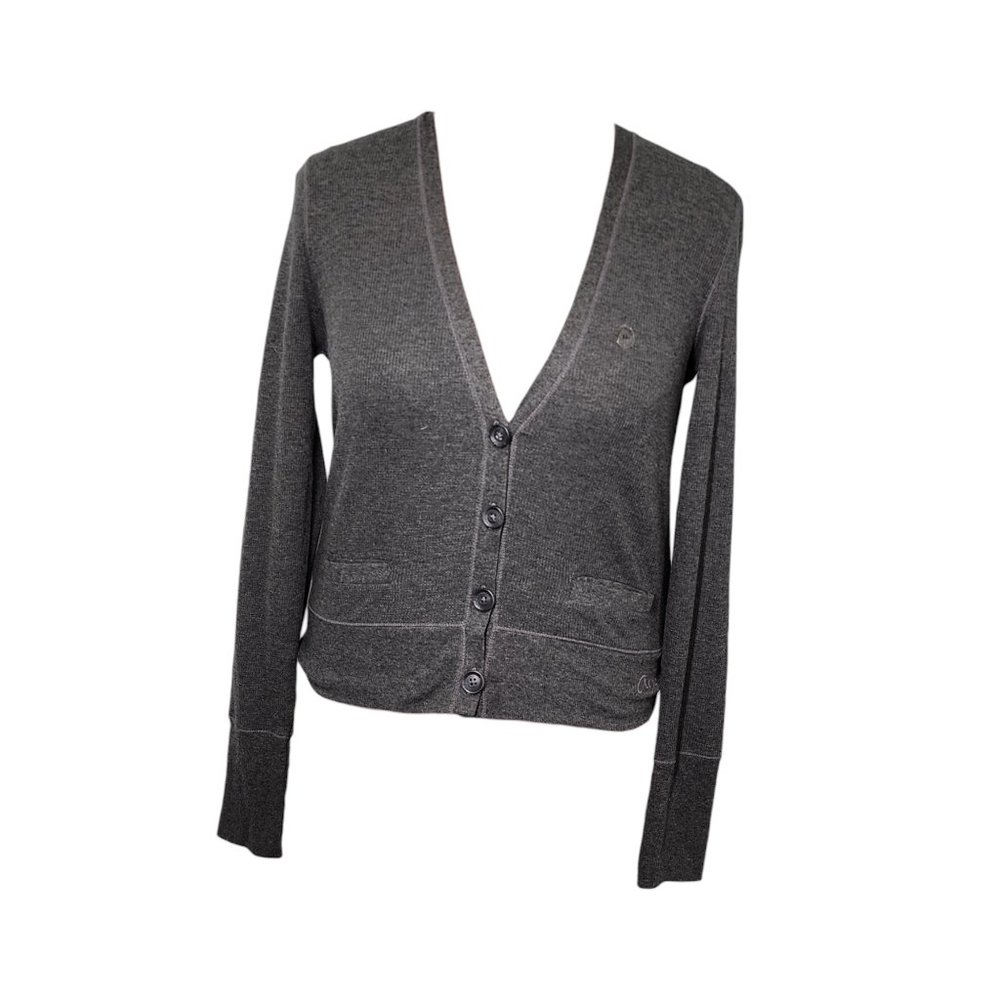 NEW NWT AEROPOSTALE Gray Thermal Cardigan Sweater Top Cropped XL Stretch